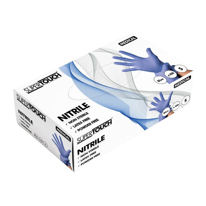 Supertouch Disposable Gloves Non-Sterile Medical Nitrile box of 100