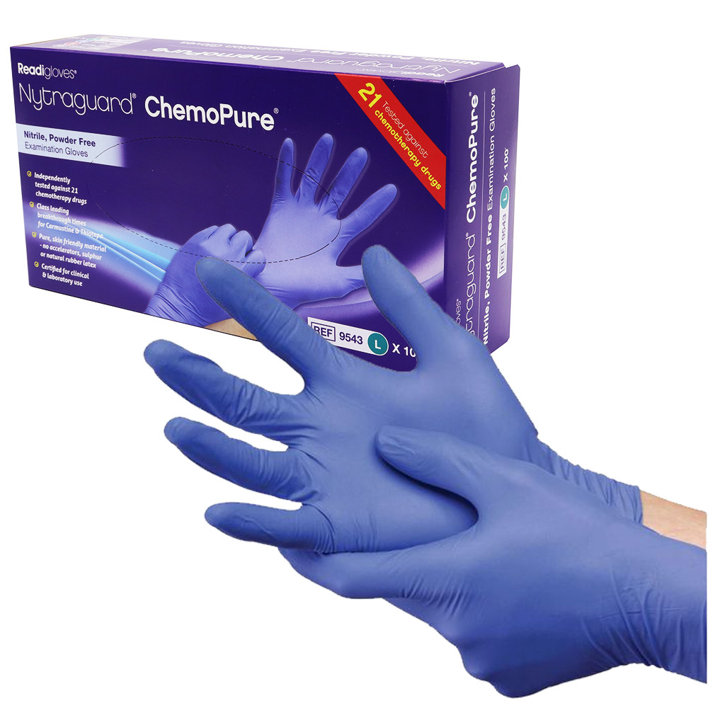 Nytraguard SkyBlue Disposable Gloves Non-Sterile Medical Nitrile box of 100
